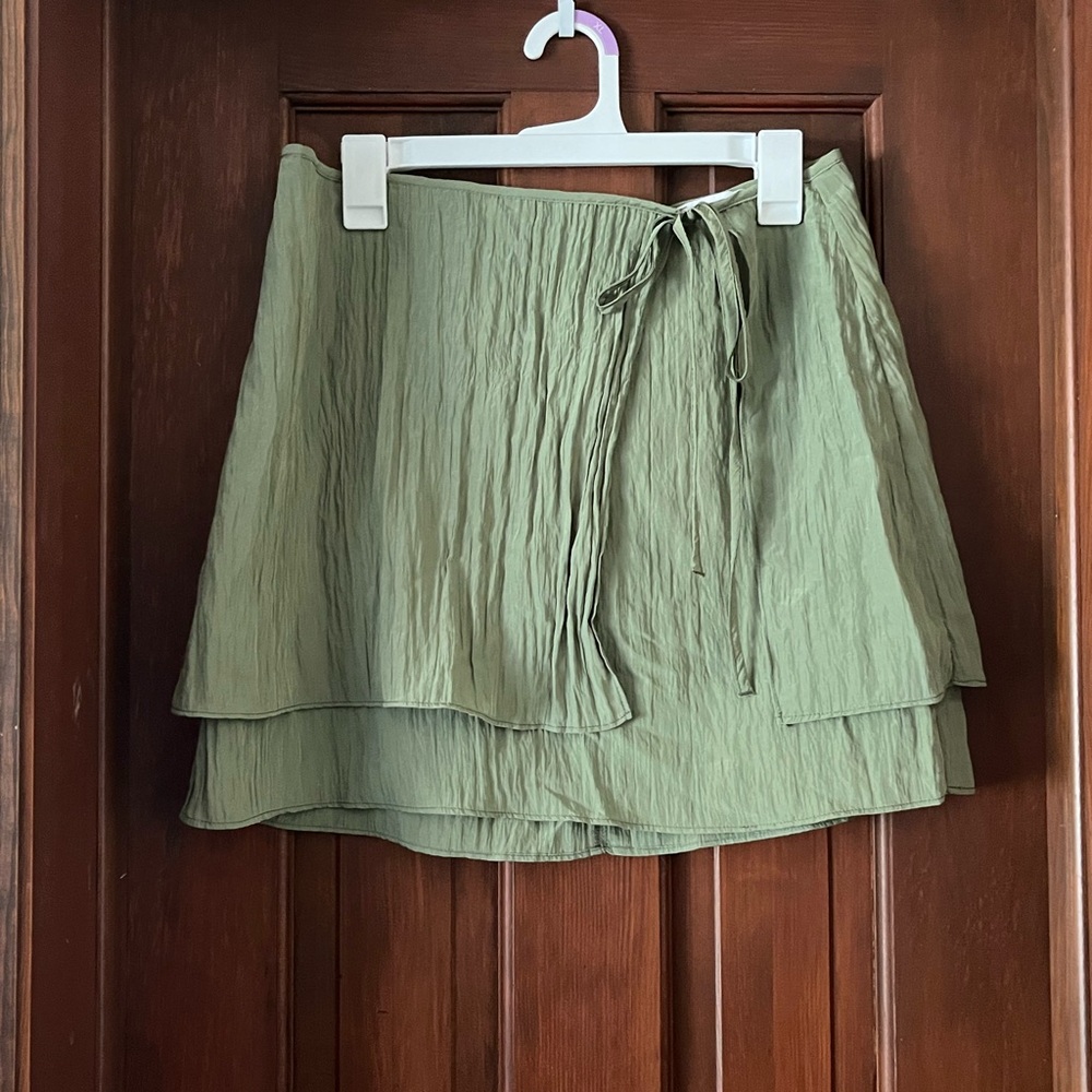 Topshop Olive Green Mini Skirt